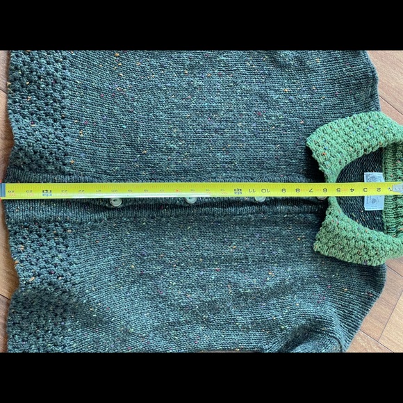 Glendalough Woolen Mills Green Cardigan Ireland L - Picture 8 of 14